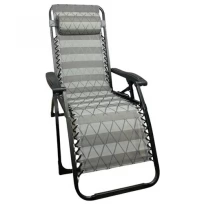 Кресло-шезлонг раскладное с подголовником для дачи, рыбалки, для сада, лежак для кемпинга нагрузка до 130 кг